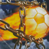 Burning Football On Fire Diamond Painting