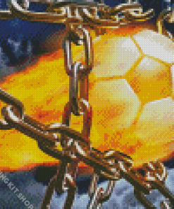 Burning Football On Fire Diamond Painting