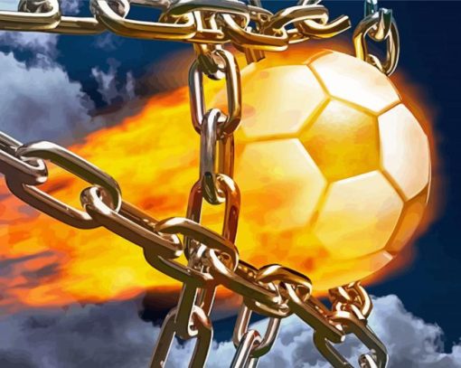 Burning Football On Fire Diamond Painting