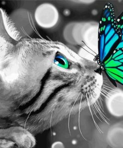 Butterfly On Cat Diamond Painting