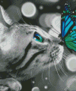 Butterfly On Cat Diamond Painting