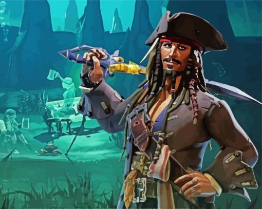 Captain Jack Sparrow Sea Of Thieves Diamond Painting