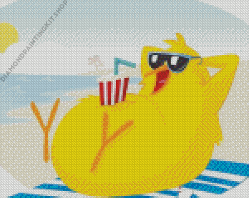 Chicken At The Beach Art Diamond Painting