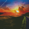 Country Landscape Sunset Diamond Painting