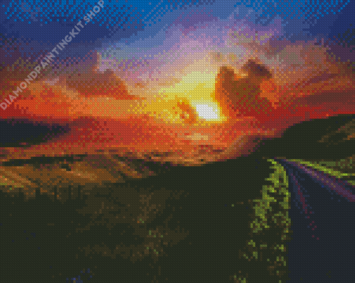 Country Landscape Sunset Diamond Painting