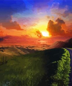 Country Landscape Sunset Diamond Painting