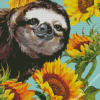 Cute Sloth And Sunflowers Art Diamond Painting