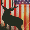 Deer Silhouette With American Flag Diamond Painting