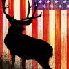 Deer Silhouette With American Flag Diamond Painting