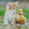 Duck And Cat Animals Diamond Painting