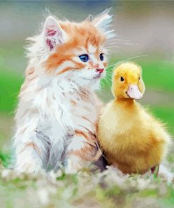 Duck And Cat Animals Diamond Painting