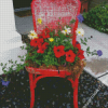 Flowers On Chair Diamond Painting