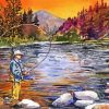 Fly Fishing At Sunset Diamond Painting