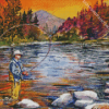 Fly Fishing At Sunset Diamond Painting