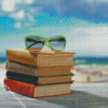 Glasses On Books And Beach Diamond Painting