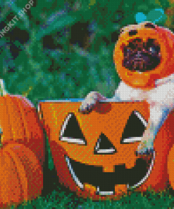 Halloween Pug Diamond Painting