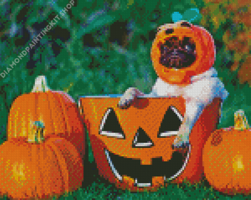 Halloween Pug Diamond Painting