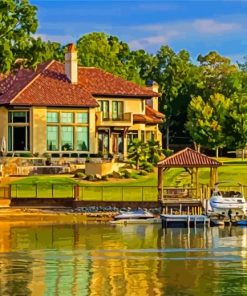 House By A Lake Diamond Painting