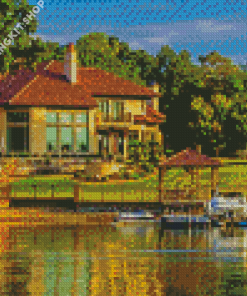 House By A Lake Diamond Painting