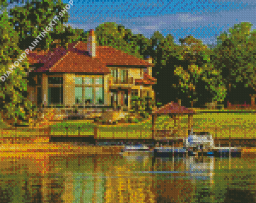 House By A Lake Diamond Painting