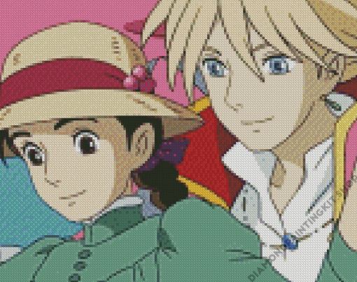 Howls Moving Castle Characters Diamond Painting