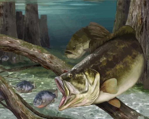 Largemouth Bass Fish Diamond Painting