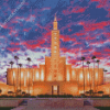 Los Angeles Temple At Sunset Diamond Painting