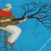 Man Playing On Guitar Tree Diamond Painting