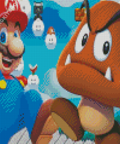 Mario And Goomba Diamond Painting