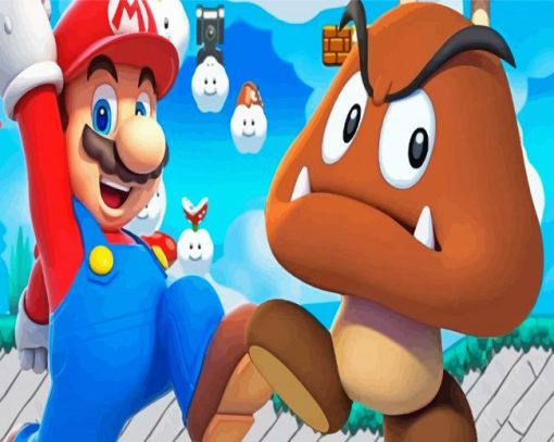 Mario And Goomba Diamond Painting