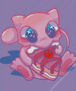 Mew Eating Cake Diamond Painting