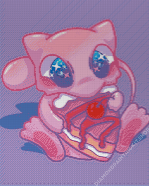 Mew Eating Cake Diamond Painting