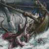 Octopus And Ships Fantasy Diamond Painting