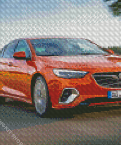 Orange Opel Insignia On Road Diamond Painting