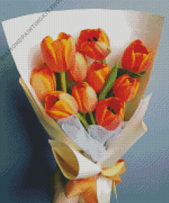 Orange Tulips Flowers Diamond Painting