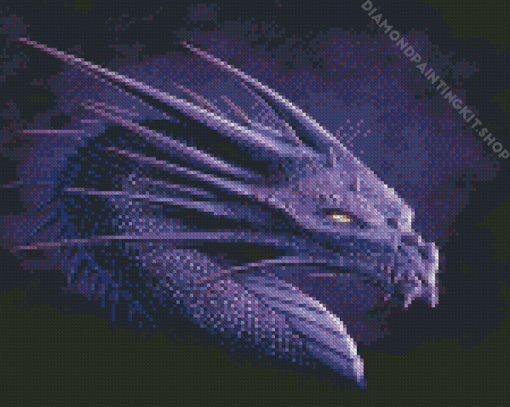 Purple Dragon Head Diamond Painting