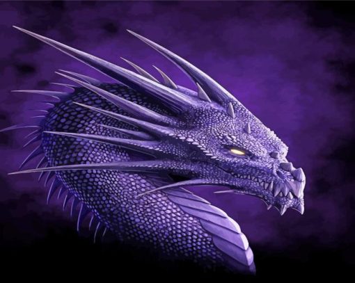 Purple Dragon Head Diamond Painting