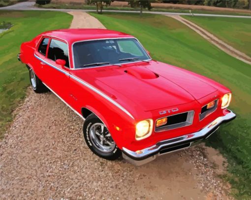 Red 1974 Gto Diamond Painting