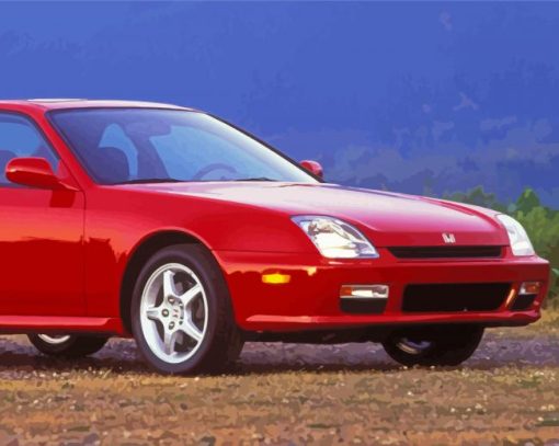 Red Honda Prelude Diamond Painting