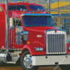 Red Kenworth Truck Diamond Painting