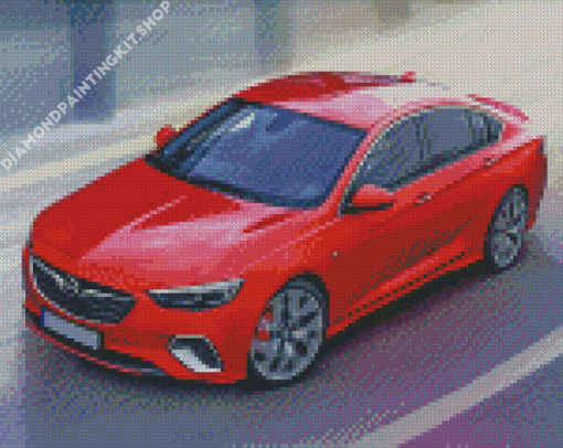 Red Opel Insignia Diamond Painting