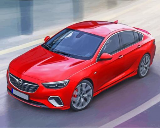 Red Opel Insignia Diamond Painting