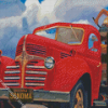 Red Pickup Art Diamond Painting