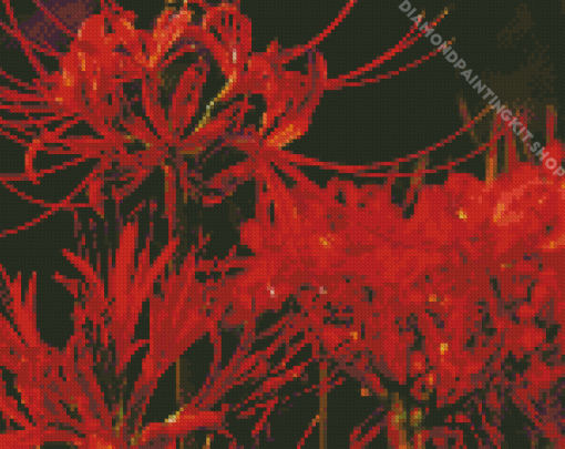 Red Spider Lily Flowers Diamond Painting