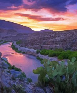 Rio Grande River At Sunset Diamond Painting