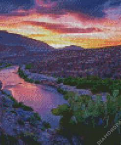 Rio Grande River At Sunset Diamond Painting