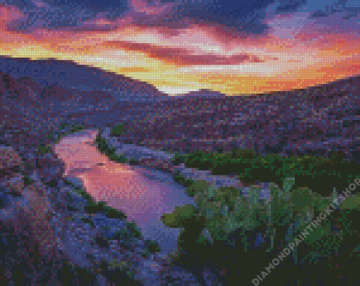 Rio Grande River At Sunset Diamond Painting