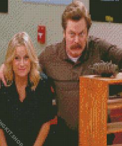 Ron Swanson And Lesile Knope Diamond Painting