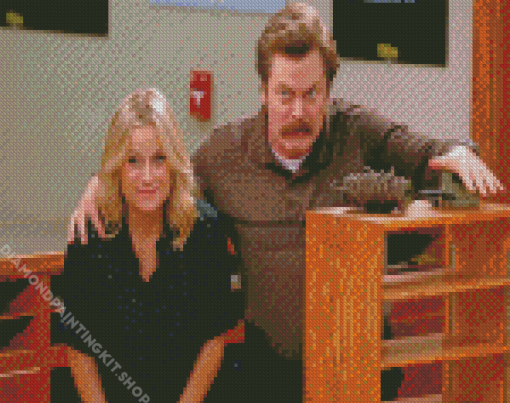 Ron Swanson And Lesile Knope Diamond Painting