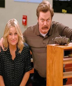 Ron Swanson And Lesile Knope Diamond Painting